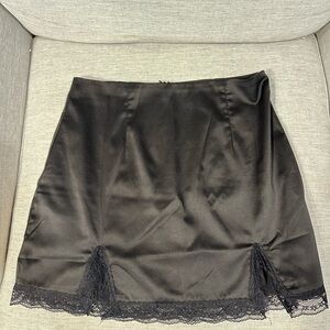 Superdown Black Mini Skirt with Lace Trim